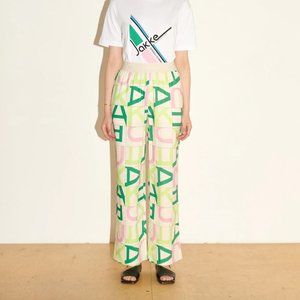 Jakke Mabel Trouser in Multi Green Print